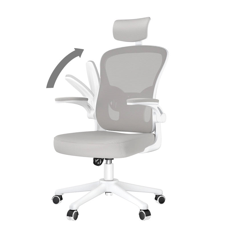 Sedia da ufficio - HAMLODY Poltrona ergonomica con braccioli 2D, altezza poggiatesta supporto lombare schienale regolabile grigio
