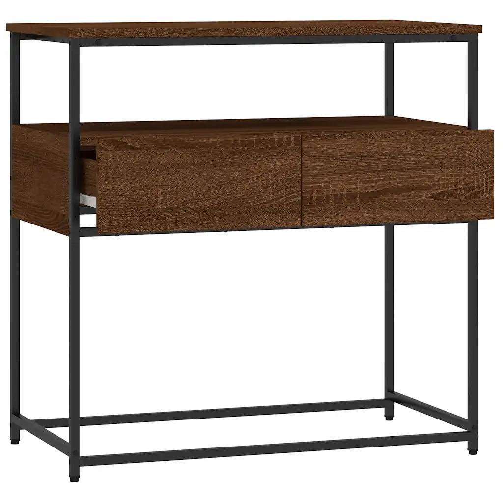 Tavolino Consolle | Tavolo d'Ingresso Rovere Marrone 75x40x75cm Legno Multistrato