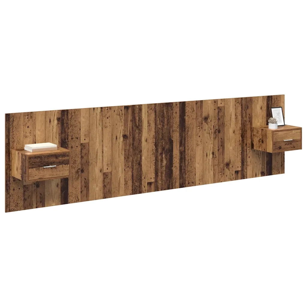 Testata con Comodino 3 pcs Legno vecchio Legno multistrato 3415737