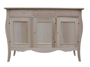 madia credenza in legno grezza 3 ante l.151 p.50 h.105 (3088) - Mobili 2G