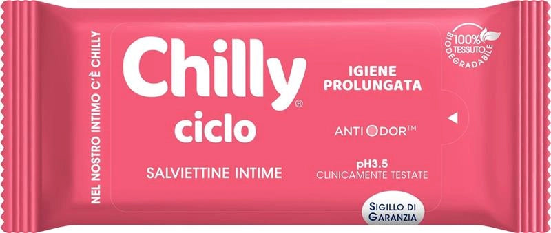 CHILLY SALVIETTINE CICLO PER L'IGIENE INTIMA OTTIMALI FUORI CASA PH 3.5 CLINICAMENTE TESTATE 12 PZ