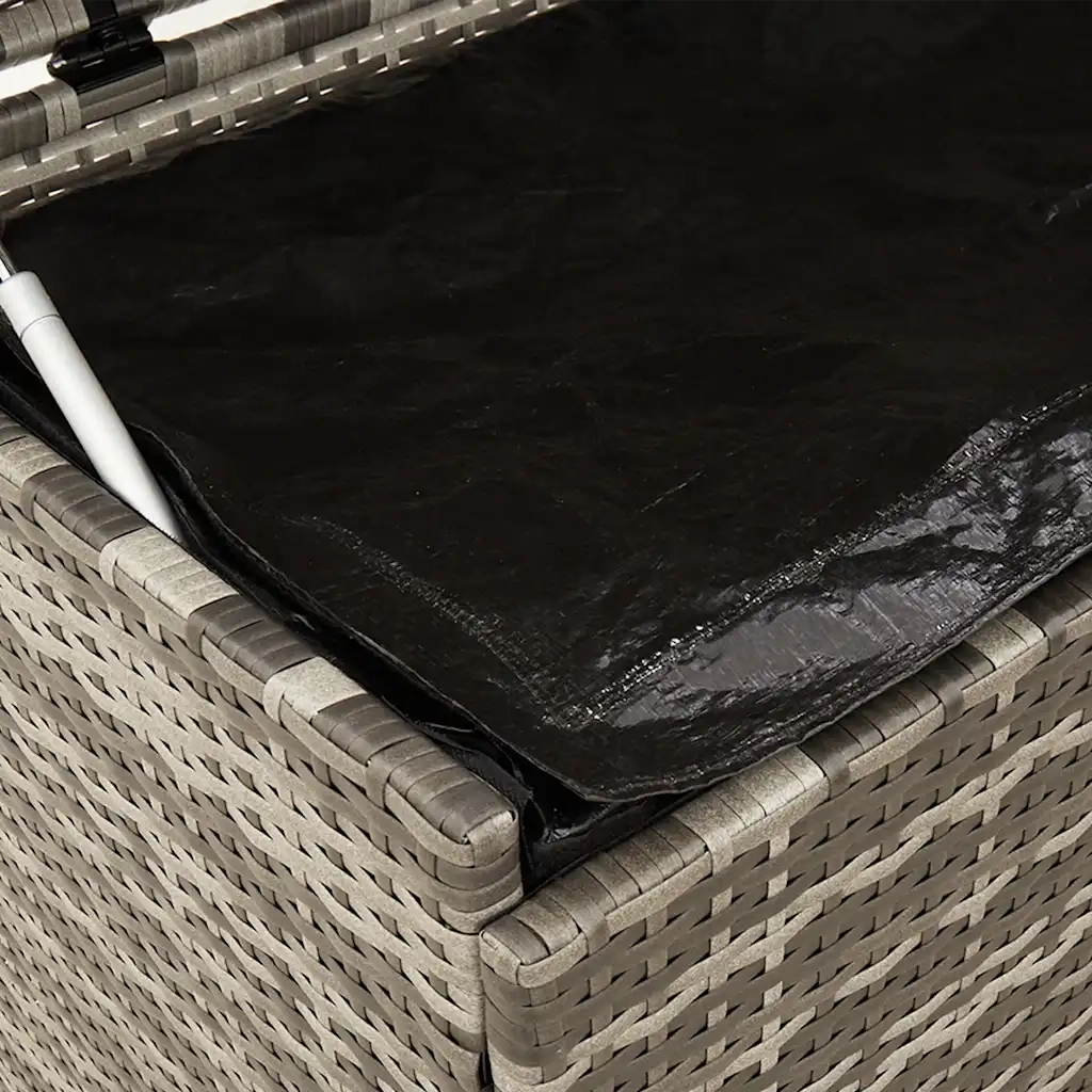 Contenitore da Giardino con Ruote Grigio 110x55x73cm Polyrattan 4103828
