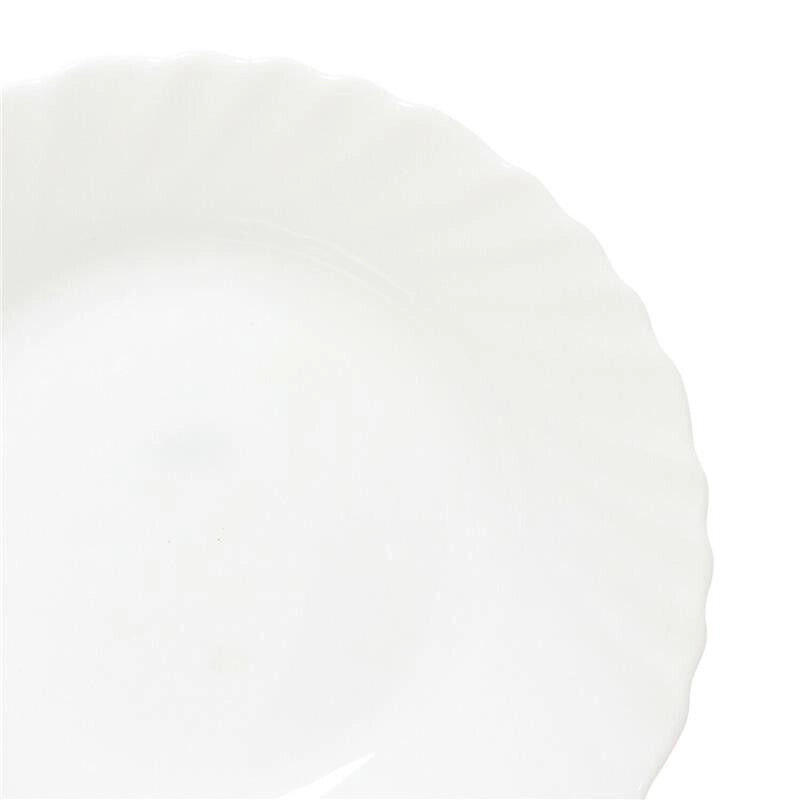 SET 6 PIATTI FONDI PRIMA IN VETRO TEMPERATO BIANCO DA 23 CM