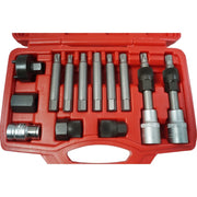 Trade Shop - Kit Di Chiavi Per Smontaggio Puleggia E Alternatore Motore Auto 13 Pezzi -