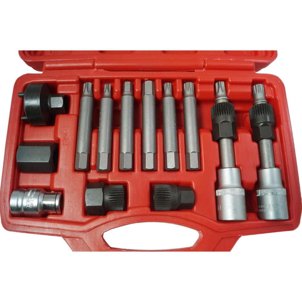 Trade Shop - Kit Di Chiavi Per Smontaggio Puleggia E Alternatore Motore Auto 13 Pezzi -