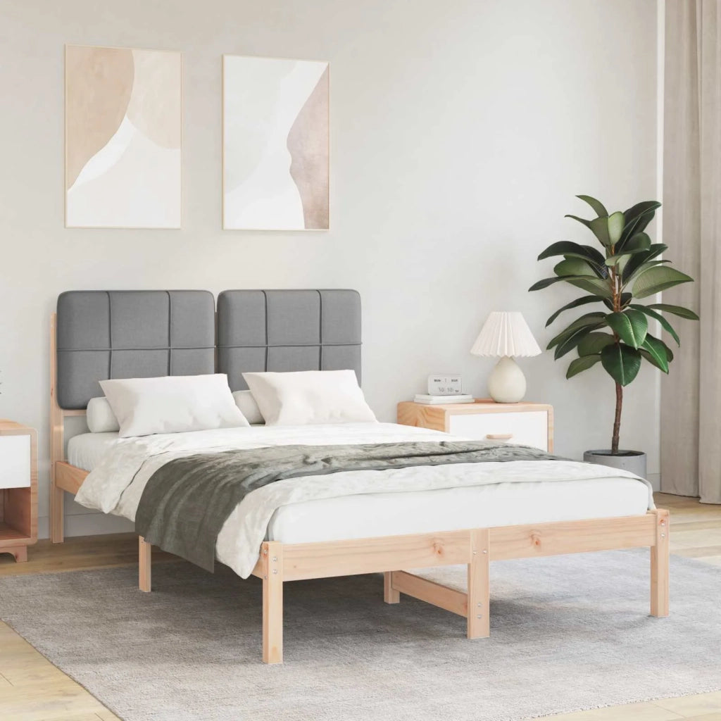 Letto con Testiera Rivestita Grigio chiaro 120 x 200 cm 877979