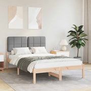 Letto con Testiera Rivestita Grigio chiaro 120 x 200 cm 877979