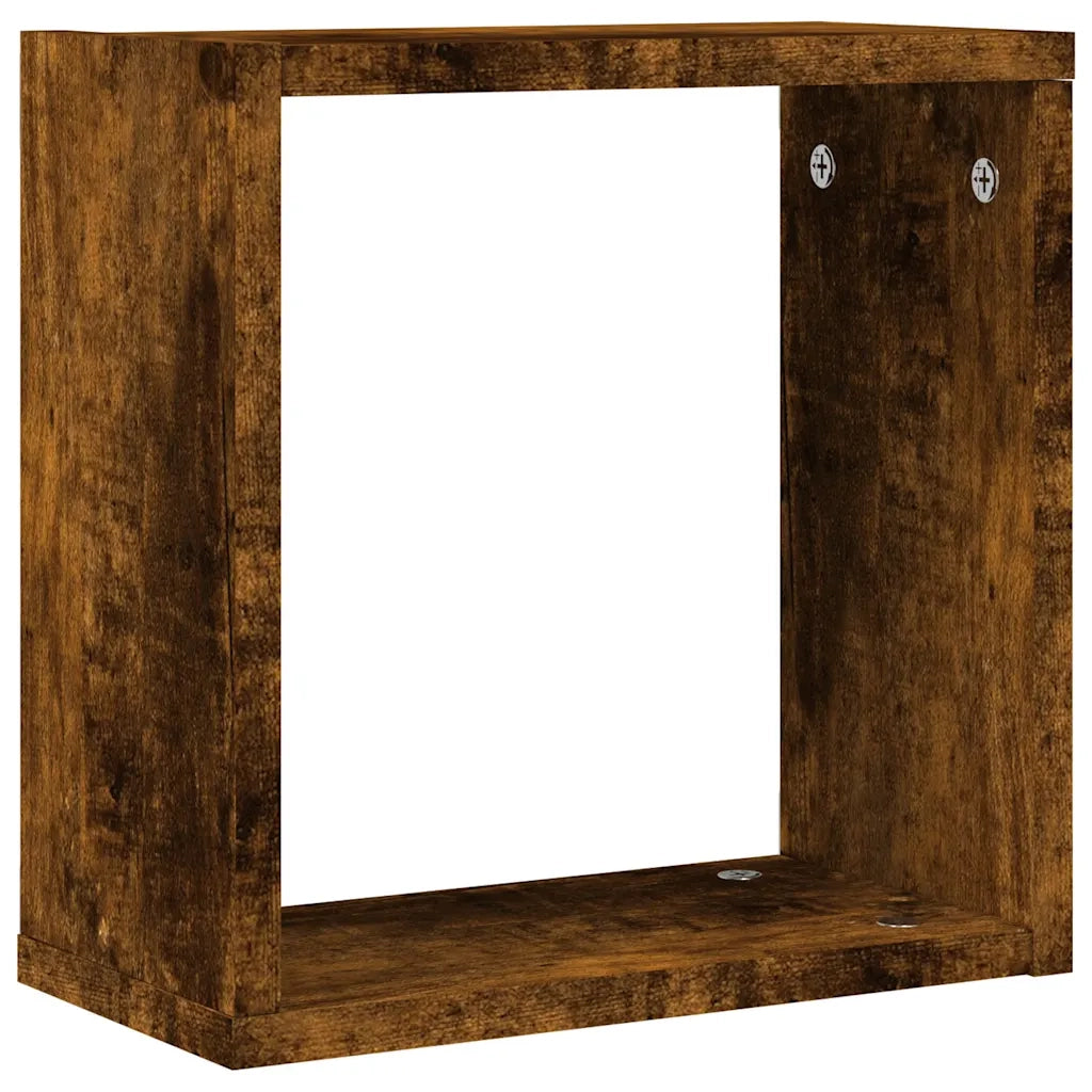 vidaXL Mensole a Cubo 4 pz Rovere Fumo 30x15x30 cm