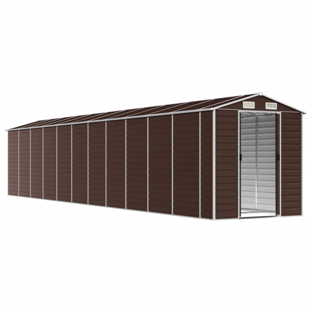 Casetta da giardino cabina ripostiglio casetta da esterno robusta casetta per attrezzi 191 x 980 x 198 cm acciaio zincato marrone 02_0022278