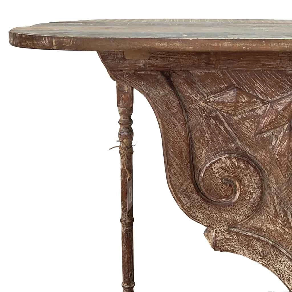 Mobile da ingresso artigianale in legno marrone 91x51x95h cm