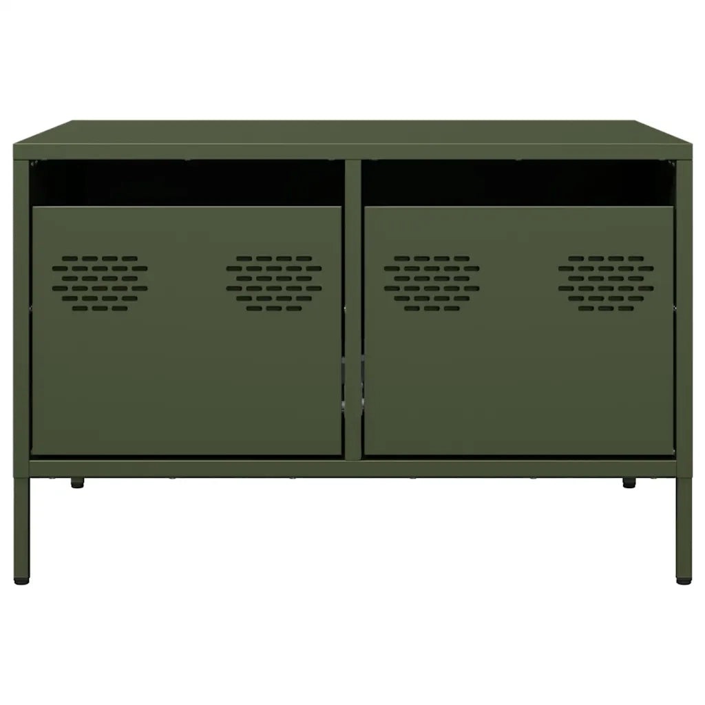 Mobile TV Verde Oliva 68x50x43,5cm in Acciaio Laminato a Freddo