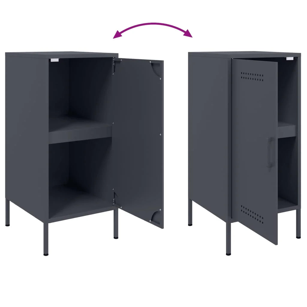 Buffet credenza cassettiera mobiletto mobile contenitore organizer per cucina soggiorno salotto 36 x 39 x 79 cm acciaio antracite 02_0029695