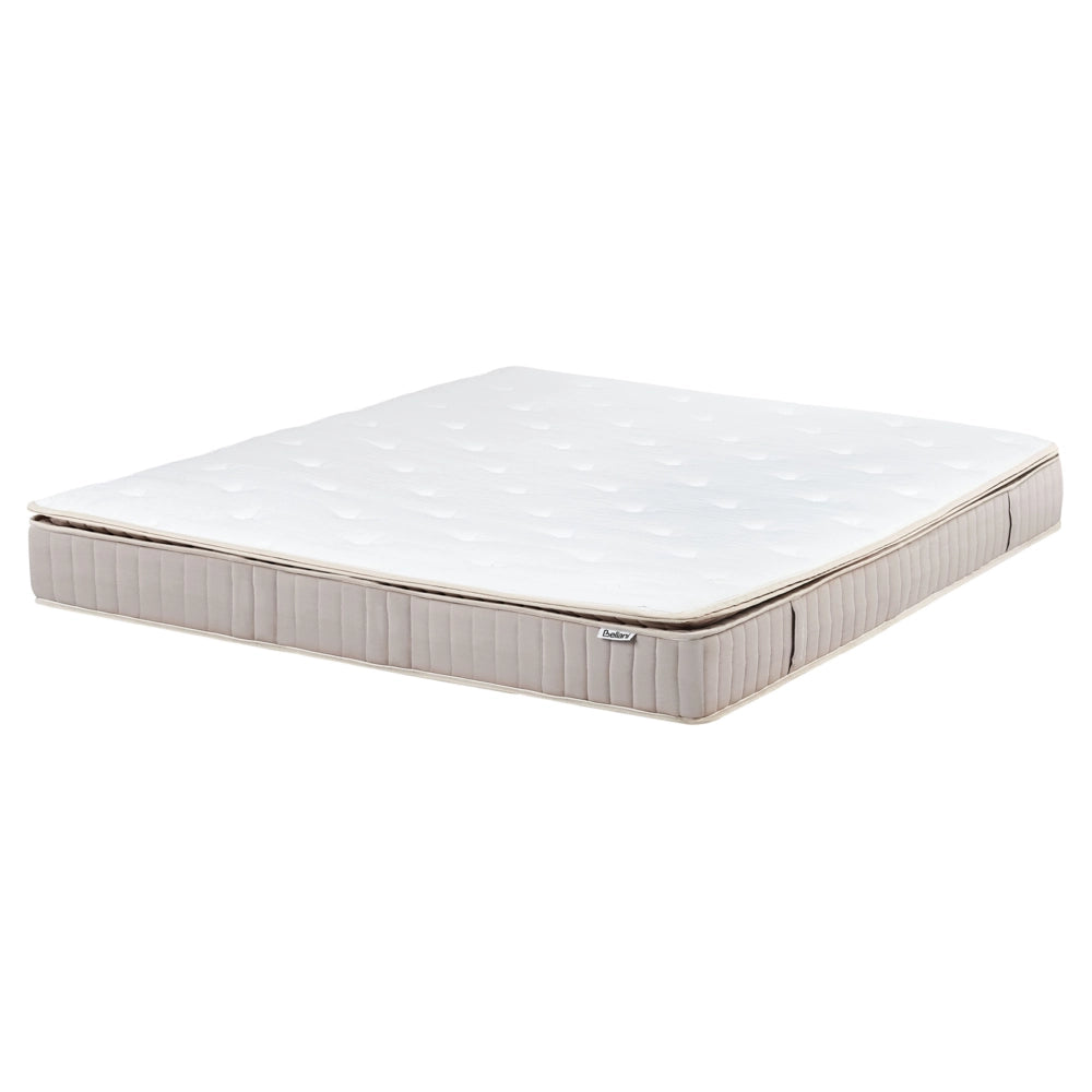 Materasso a molle insacchettate in lattice bianco e beige EU 160 x 200 cm duro con cerniera e rivestimento in poliestere rimovibile Accessori per la camera da letto