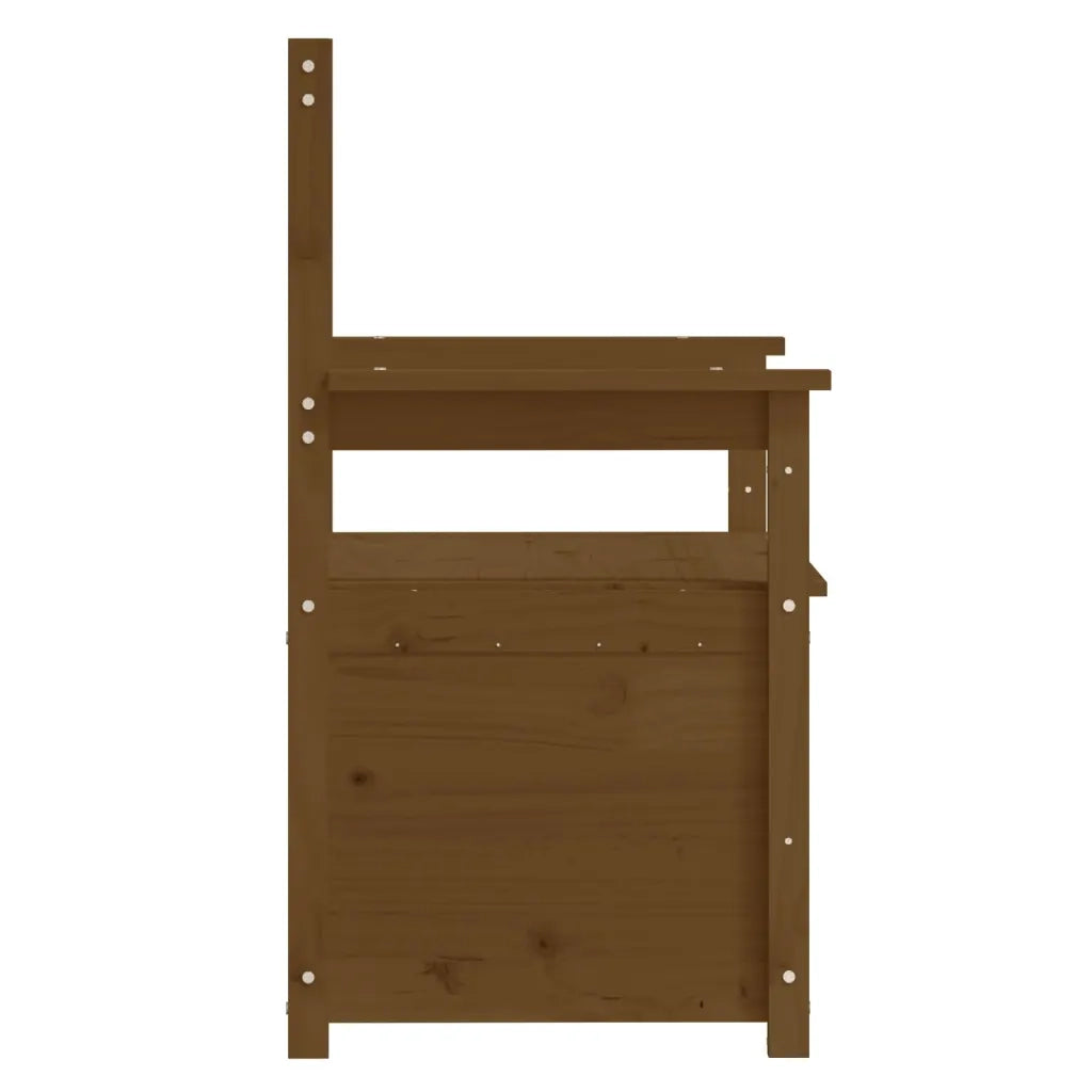 Panca Marrone Ambra 112,5x51,5x96,5cm in Legno Massello di Pino 823562