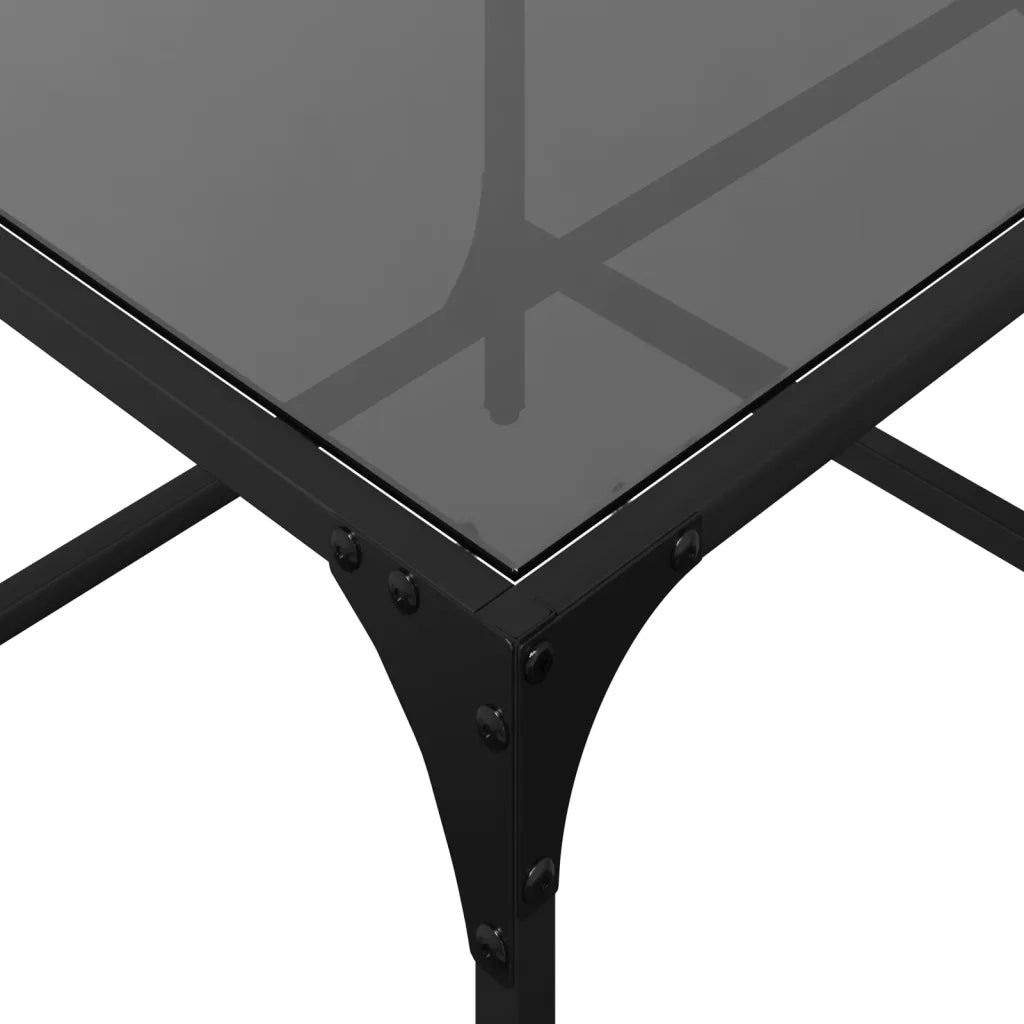 vidaXL Tavolino con Piano in Vetro Nero 98,5x50x40 cm Acciaio