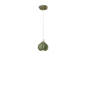 Lampadario Vintage Decò Afoxe&apos Alluminio Ceramica Verde Salvia 1 Luce E14