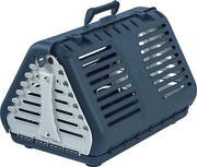 Scatola trasportabile pieghevole per gatti - Leggera e duratura - Plastica BPA libera - Antracite/bianco (53,4 x 42,5 x 12,4 cm)