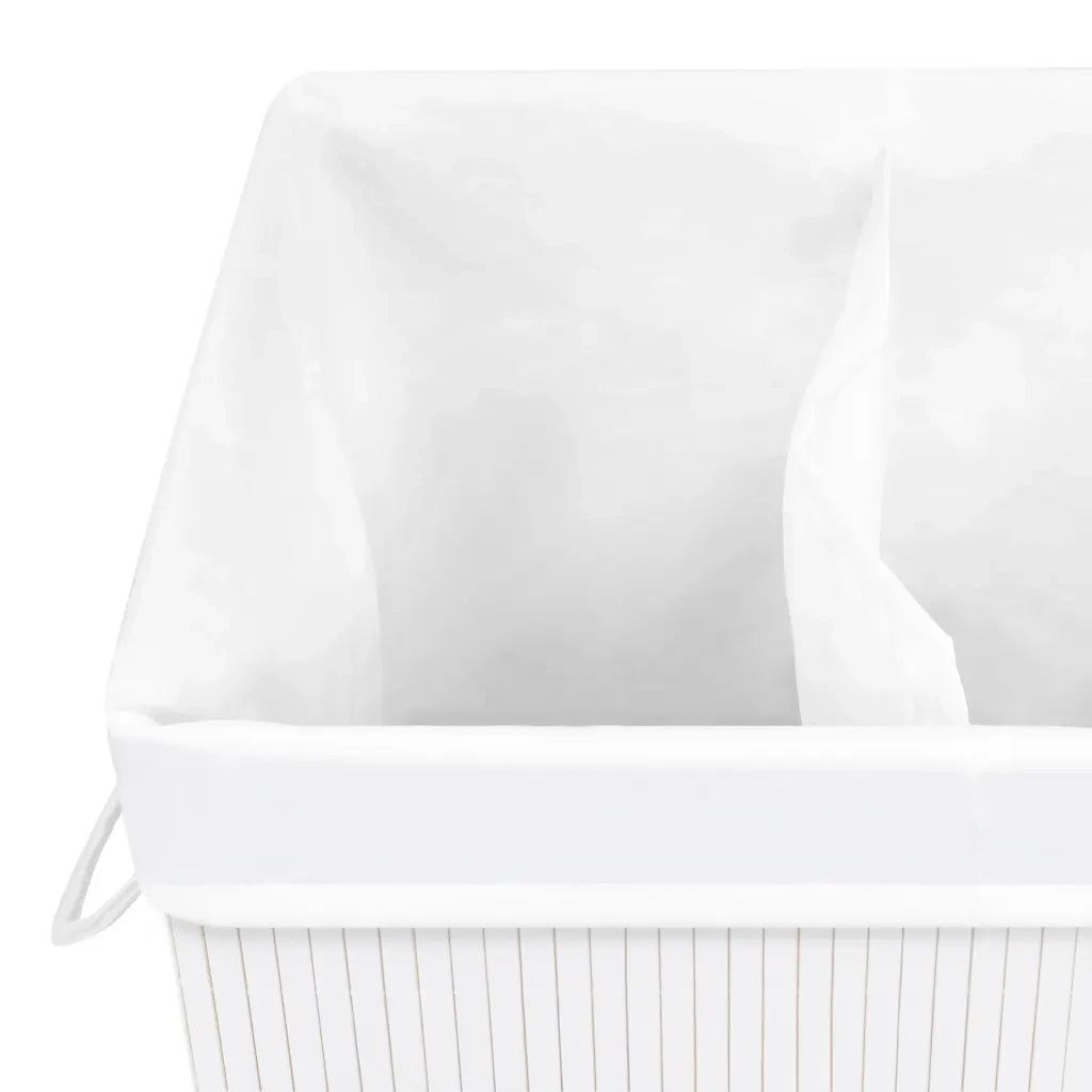 Cesto Portabiancheria in BambÃ¹ Bianco 72 L cod mxl 52063