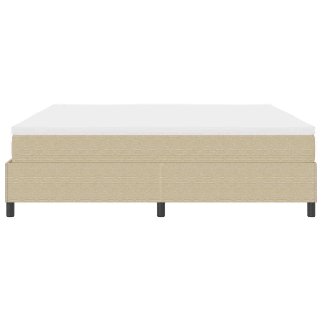 Letto a Molla con Materasso Beige Chiaro 200x200 cm Tessuto in Corduroy
