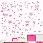 Decorazione per Mura a Stampa Aquarello, 30x20cm, Sticker per Muro Trendy per Bambini, C-Stile, 12 pezzi, Rosa