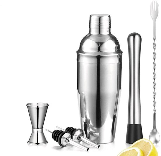 Set di shaker per cocktail in acciaio inossidabile, 750 ml shaker, set di 7 cocktailmixer