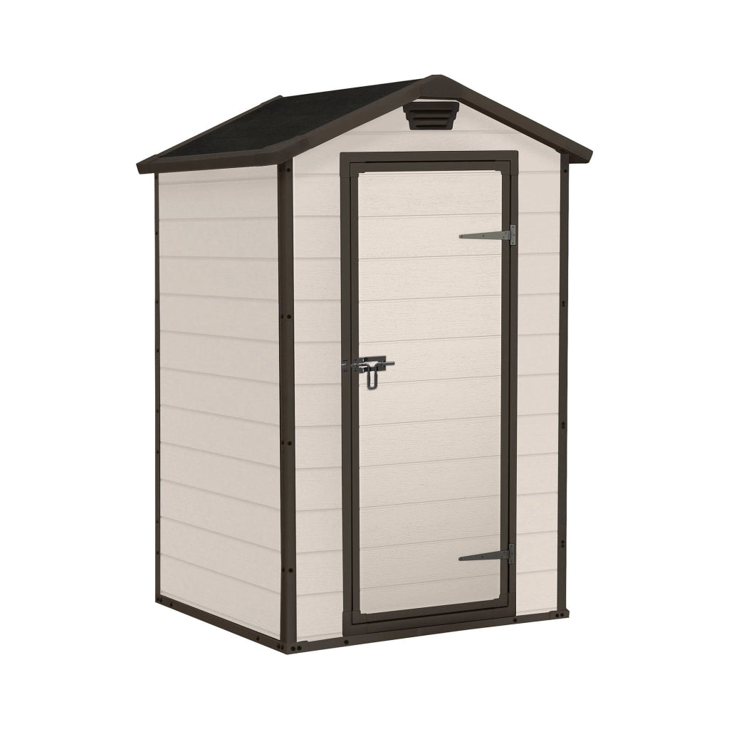 Casetta da giardino Cranbrook, Capanno da esterno, Rimessa da giardino, Ripostiglio per attrezzi, 129x103 h196 cm, Beige