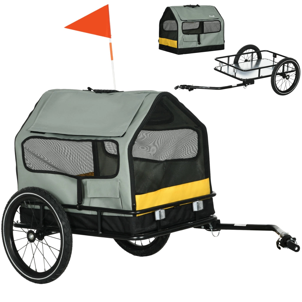 Rimorchio per Bici con Cestino per Cani ¨C zephmum ¨C Verde e Nero