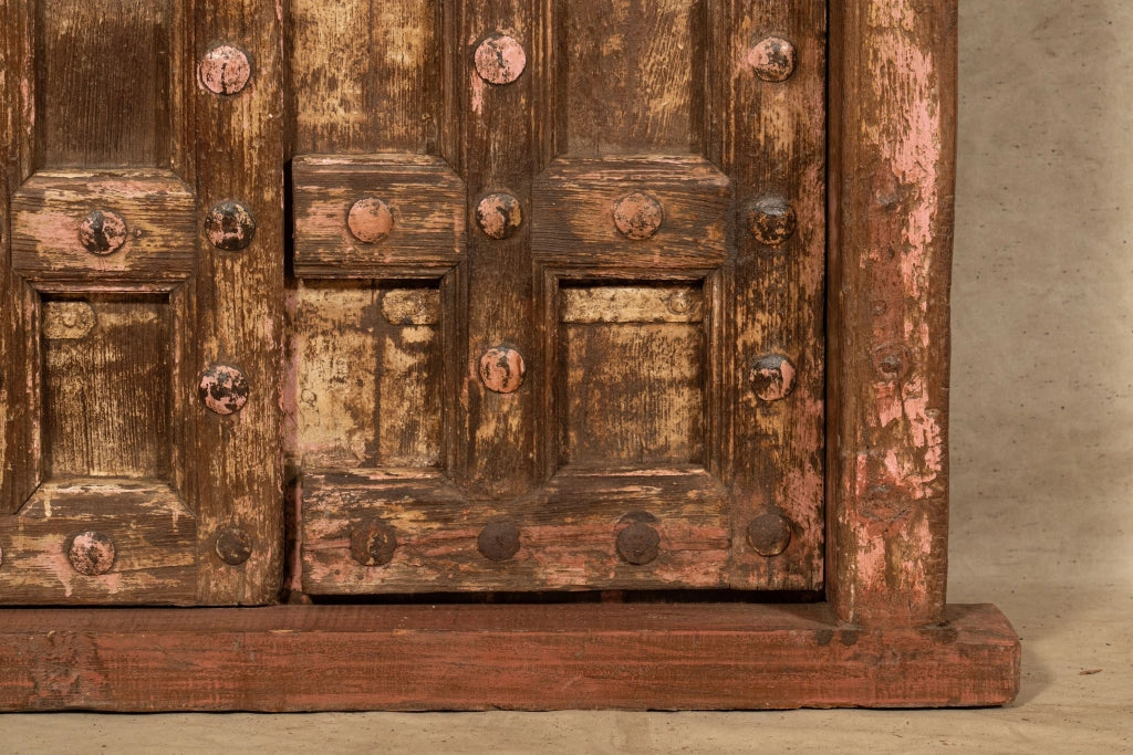 Biscottini Porta portone in legno massello e ferro da interno o da esterno vecchia e antica medievale scorrevole