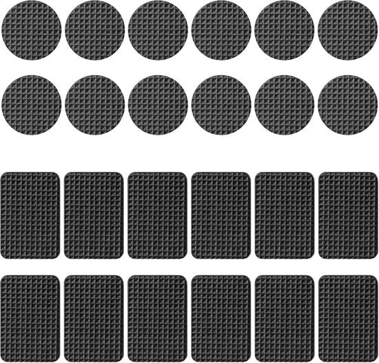 Protezioni per mobili 24 pezzi - Pattini antiscivolo in gomma - Sottopiedini per pavimenti in legno - Adesivi a secco - Protezione per gambe di tavoli/ sedie - Sottopiedini per mobili