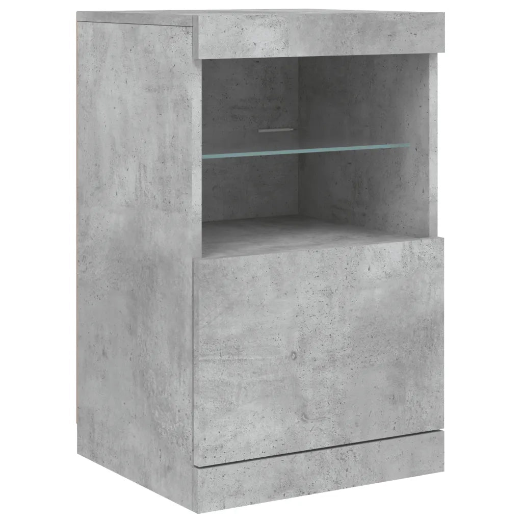 Credenza con Luci LED-Buffet-Armadio da cucina Grigio Cemento 41x37x67 cm 422178
