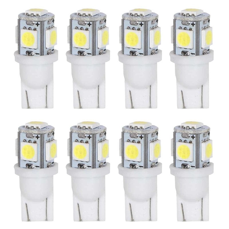 8 Pezzi Lampada Led 28mm 12V Luce per Auto T10 W5W 5 SMD 5050 1W 100lm Lampadina 194 168 Bianco Freddo 6500K