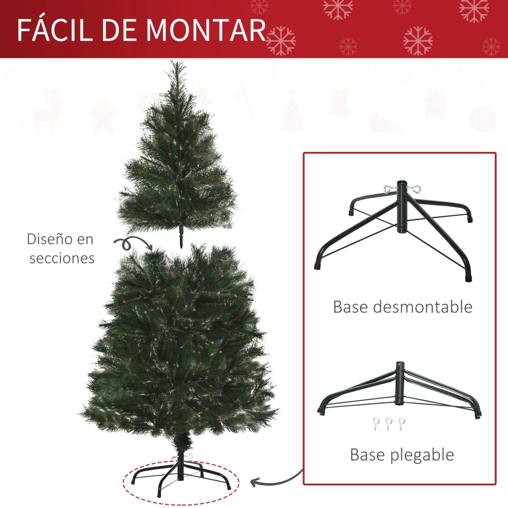 Albero di Natale Artificiale 150 cm ¨C zephmum ¨C Verde con Base Pieghevole in Acciaio