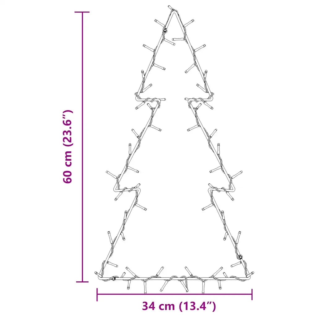 Luci di Natale Albero di Natale Silhouette 80 LED Bianco Caldo CFW5779090