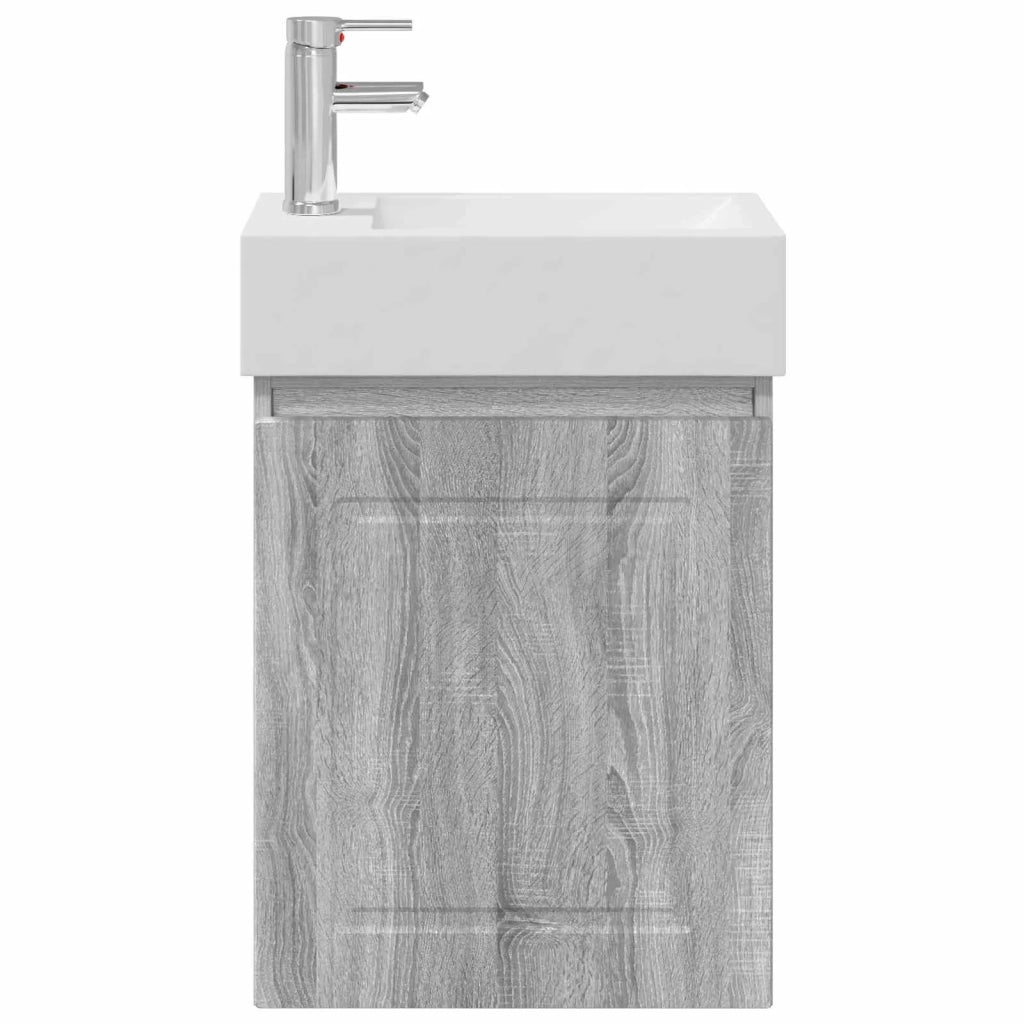 Mobile bagno con rubinetto Sonoma grigio 45,5 x 22,5 x 84 cm