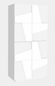 Scarpiera 4 Ante Battenti 81,2x39,2x167,6 cm Ping Bianco Lucido