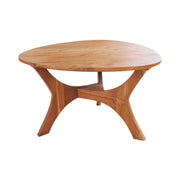 Tavolino basso ABITTA rotondo 70 cm in legno di acacia - Tavolino basso moderno in legno massello