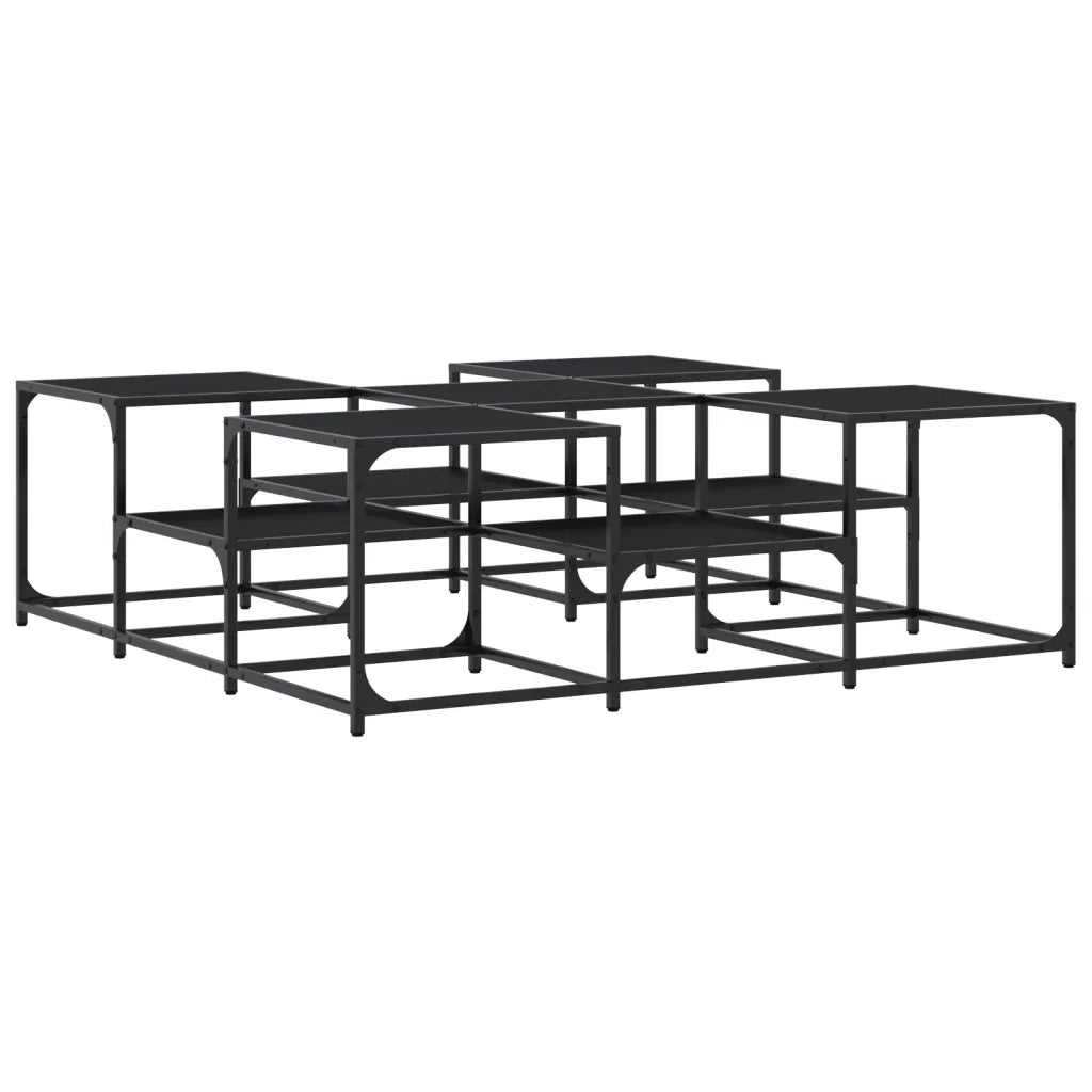 Tavolino da Salotto Nero 121x121x40 cm in Legno Multistrato 839068