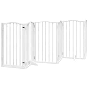Cancelletto e porta di sicurezza per animali domestici 6 pannelli legno di pioppo bianco 02_0023354
