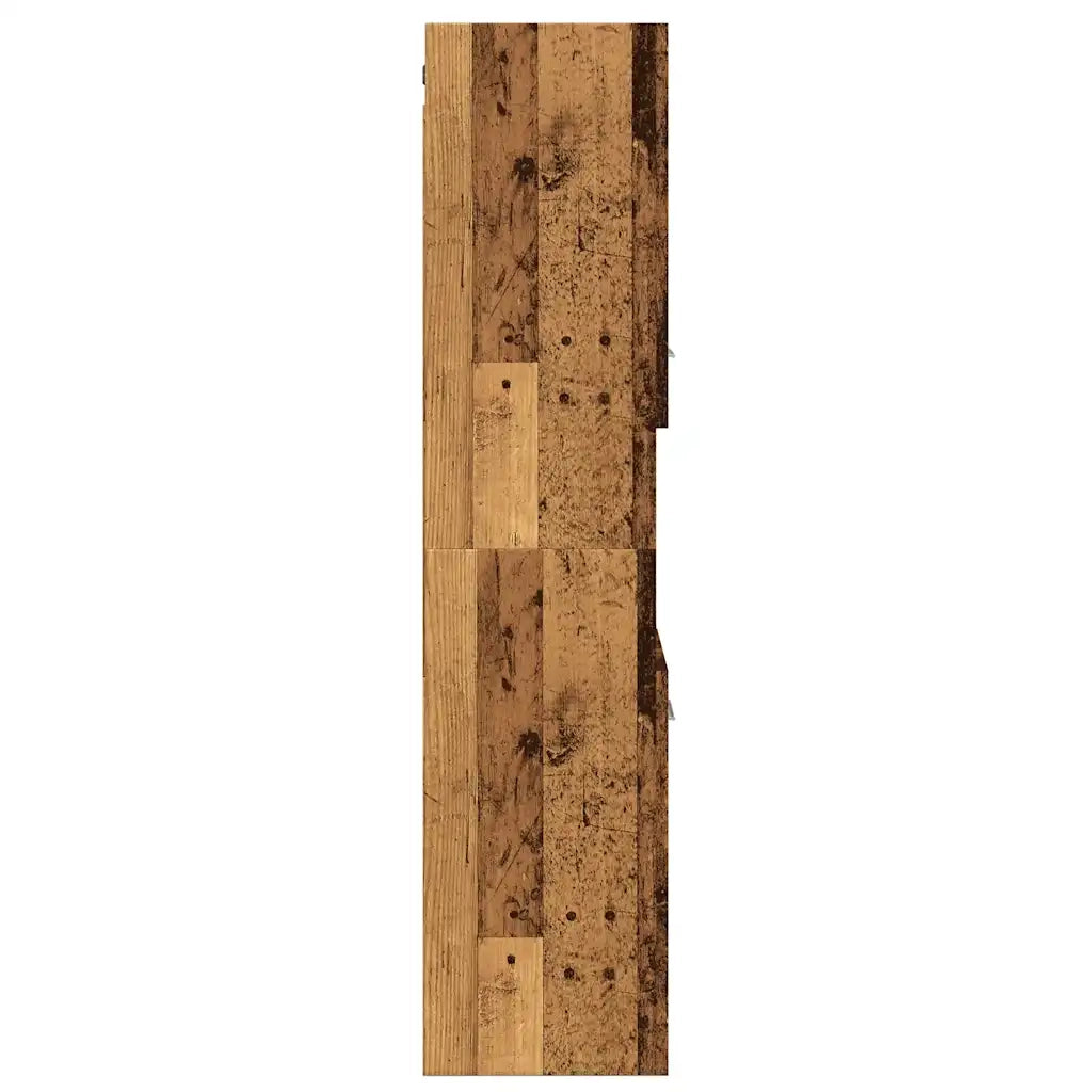 vidaXL Mobile Pensile da Bagno Legno Antico 30x30x130 cm in Truciolato