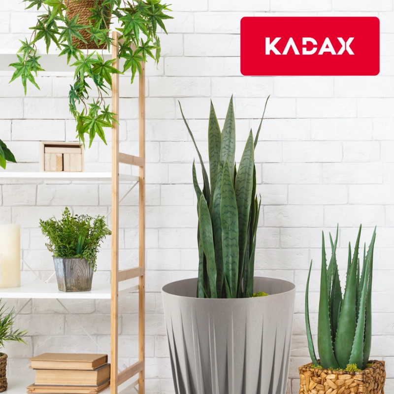 Vaso da fiori KADAX con inserto, 30x36 cm, rotondo, con coperchio in plastica.