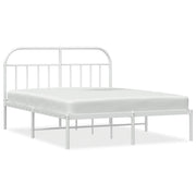 Letto matrimoniale | Letto per adulti | Giroletto con Testiera Metallo Bianco 160x200 cm
