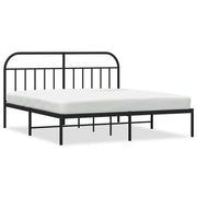 Letto matrimoniale | Letto per adulti | Giroletto con Testiera in Metallo Nero 183x213 cm