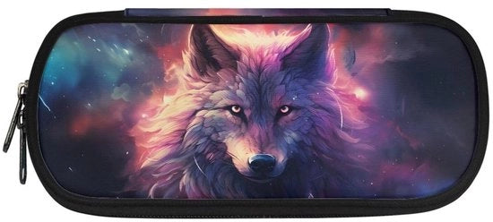 Etui con grande capacità per bambini, etui, taschino con compartimenti, Galaxy Star Wolf, tasorganizzatore
