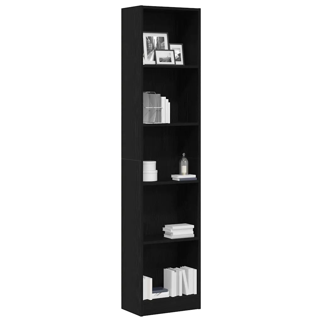 Libreria Rovere Nero 40x24x176 cm in Legno Multistrato 862454