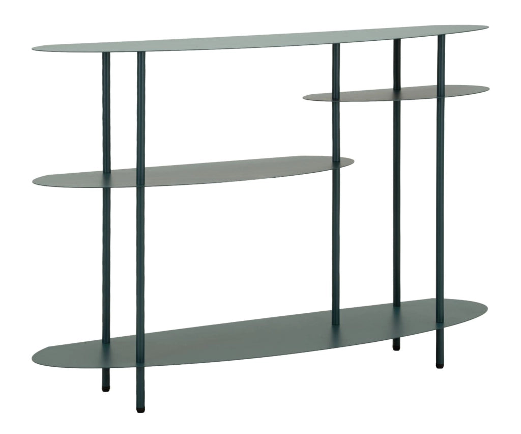 Console Saturno Plus Ottanio - Mobile moderno in metallo, 118x34x82 cm, finitura ottanio scenografica