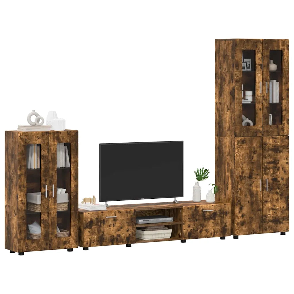 Set mobile TV con cassetto FLORIN Rovere fumé Legno multistrato