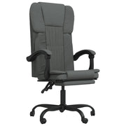 Sedia da Ufficio | Sedia da Gaming Reclinabile Grigio Scuro in Tessuto