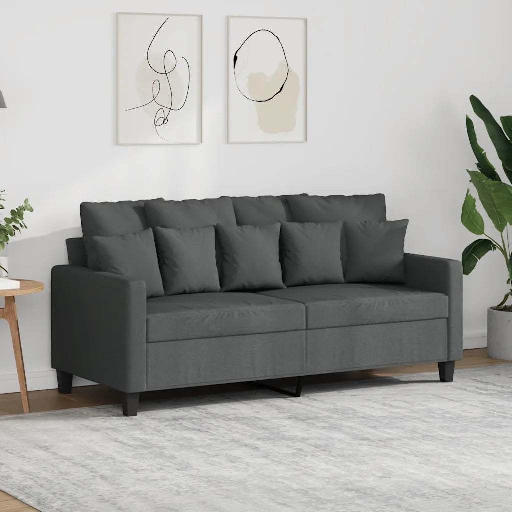 Divano a 2 Posti-Sofa 2 Posti Grigio Scuro 140 cm in Tessuto 688420