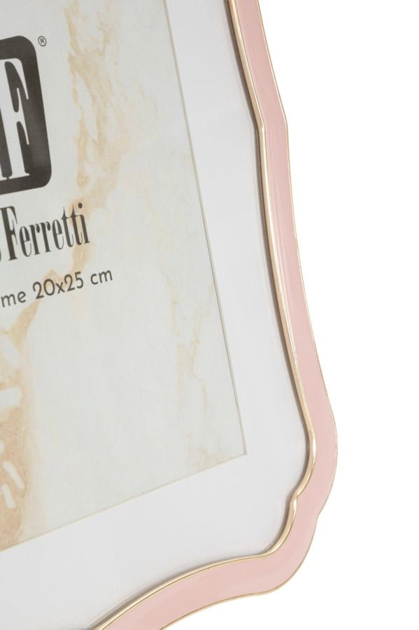 Cornice Margot Rosa 22,1x1,4x27,2 cm in Zinco e Vetro Rosa e Oro