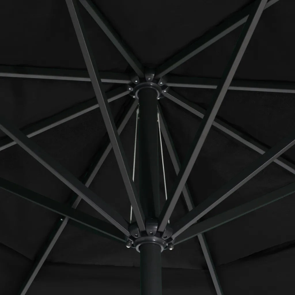 Ombrellone da Giardino-Ombrello da Balcone con Palo in Alluminio 500 cm Nero